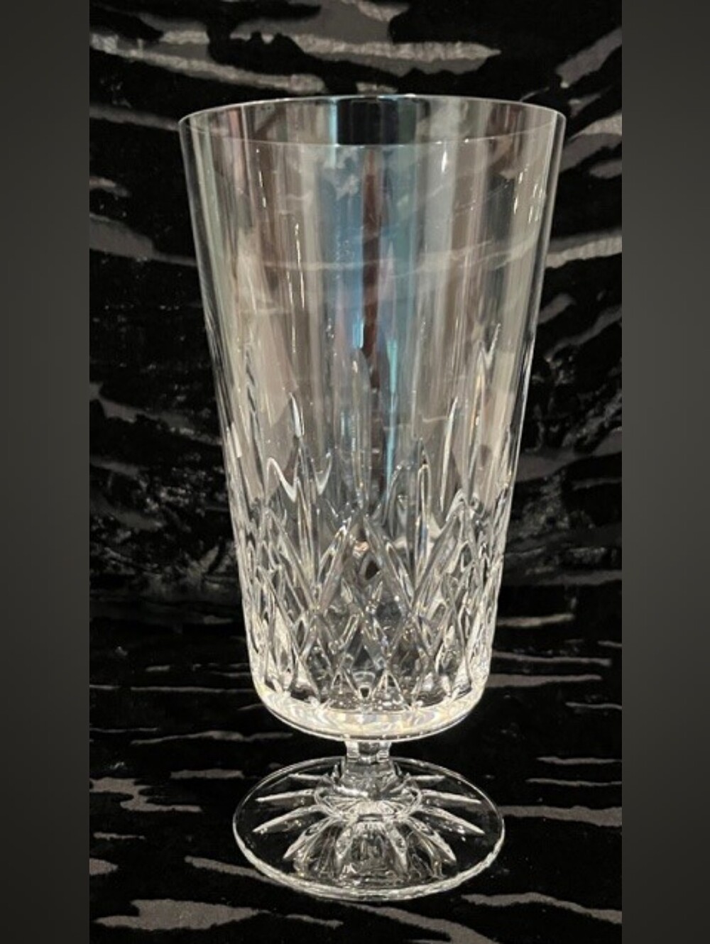 Galway Crystal Clifden Cut Base Iced Tea Water Glass Signed Vintage Irish Set/2